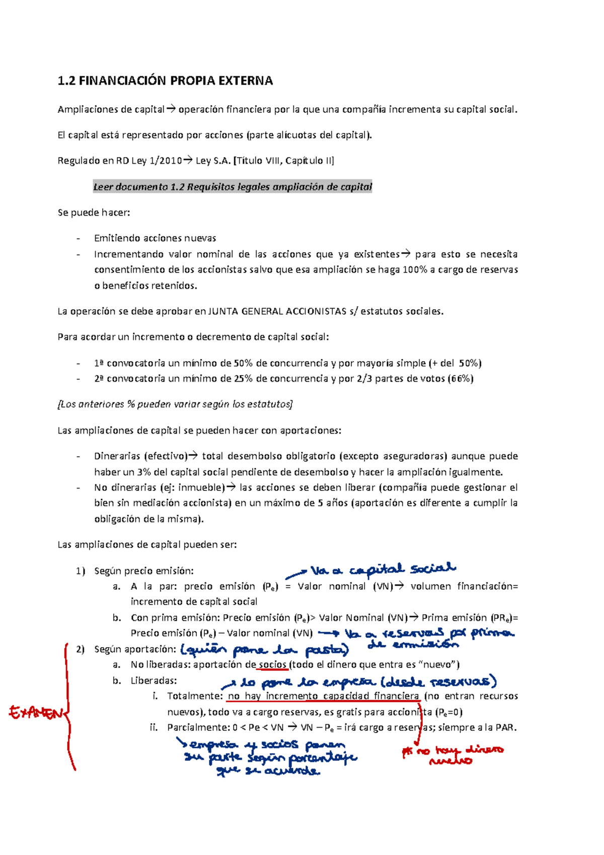 1.2 Financiación Propia Externa: Ampliaciones de Capital y Efectos ...