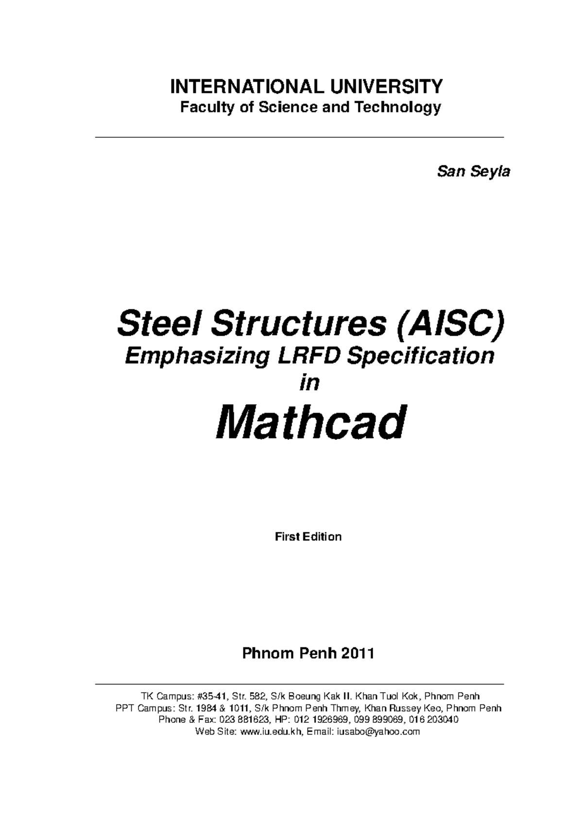 **Mathcad-Based Structural Steel Design (AISC): LRFD Specification ...