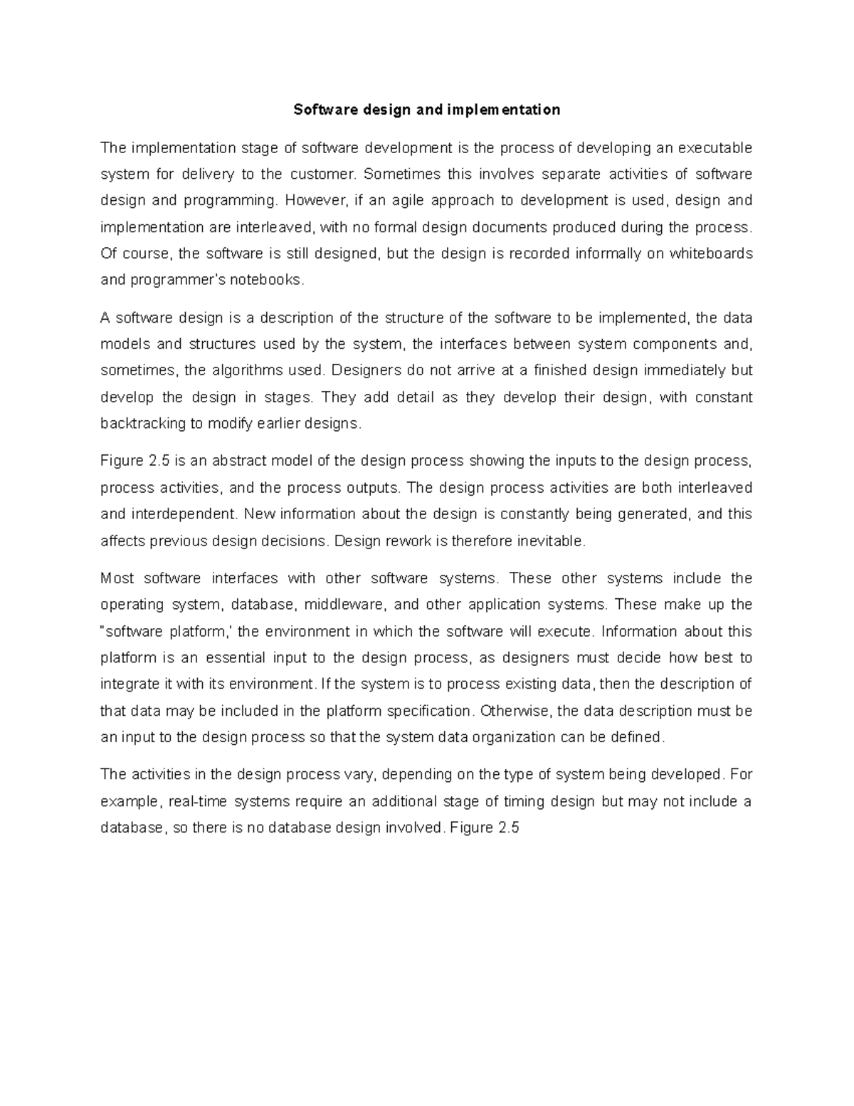 CS 101: Software Design & Implementation Overview and Processes - Studocu