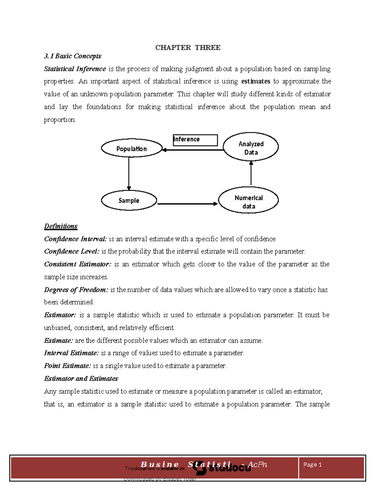 Buss stat chapter 3 - business stata - Population Analyzed Data Sample ...