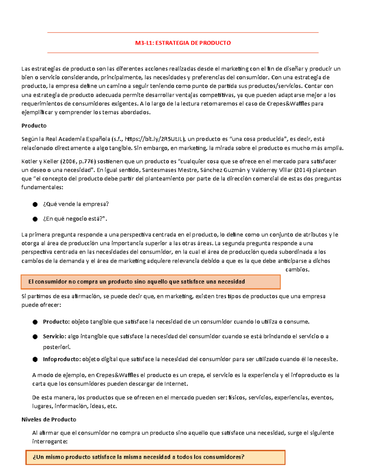 Estrategias de Producto en Marketing: M3-M4 Resumen y Análisis - Studocu