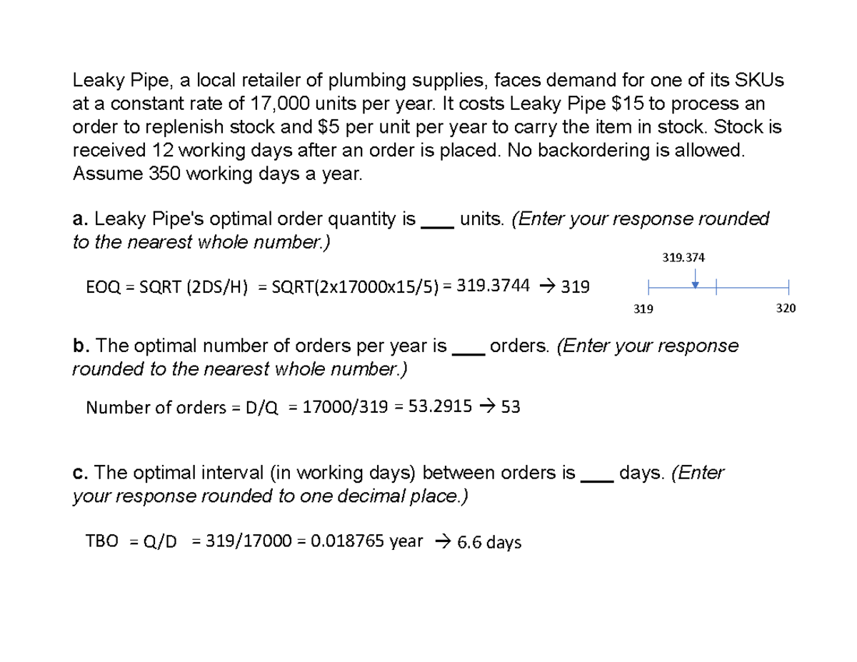 Inventory Management Practice Questions for Final Exam (MGT 302) - Studocu