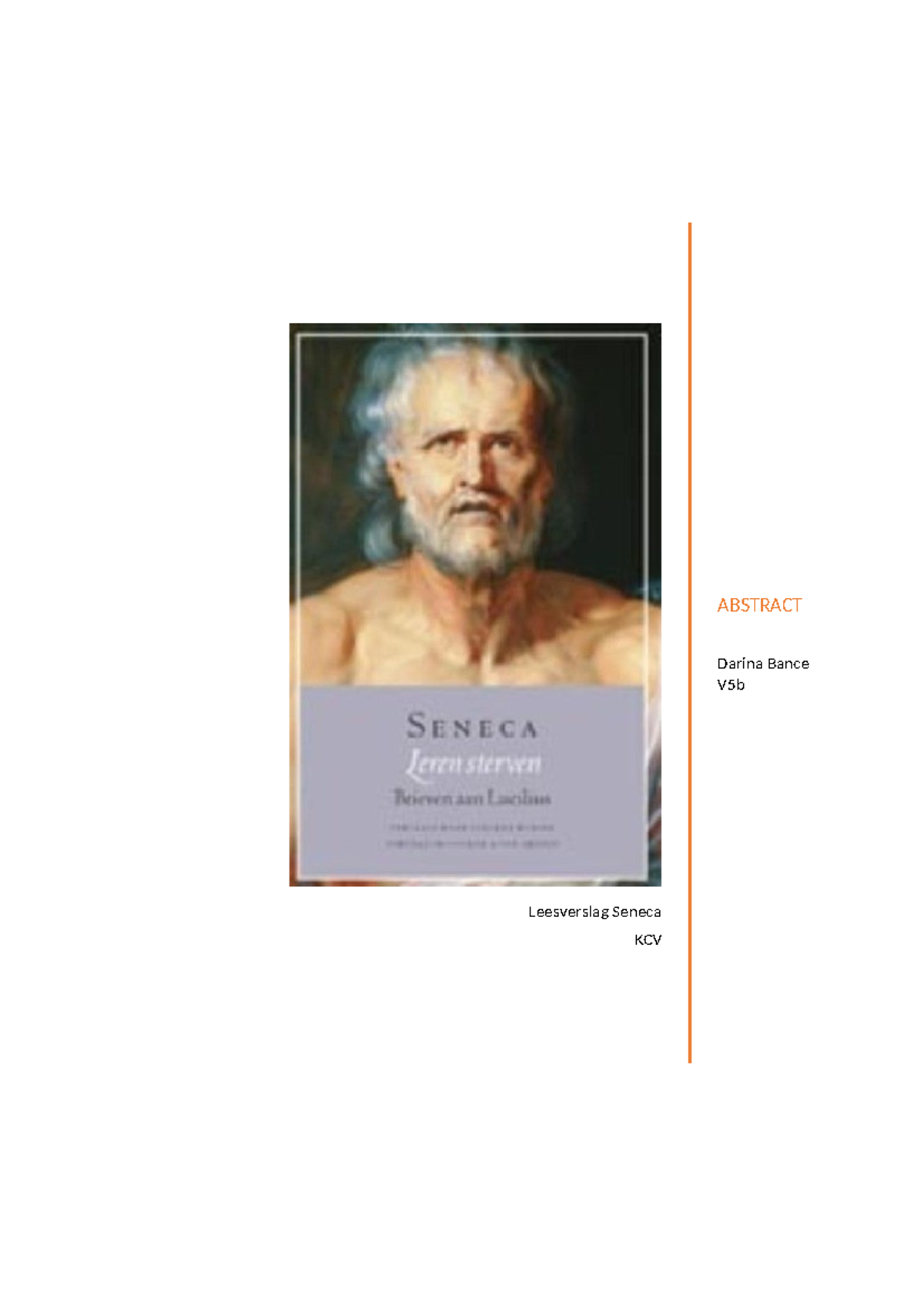 Leesverslag: Seneca's Leren Sterven - Brieven aan Lucilius (KCV V5b ...