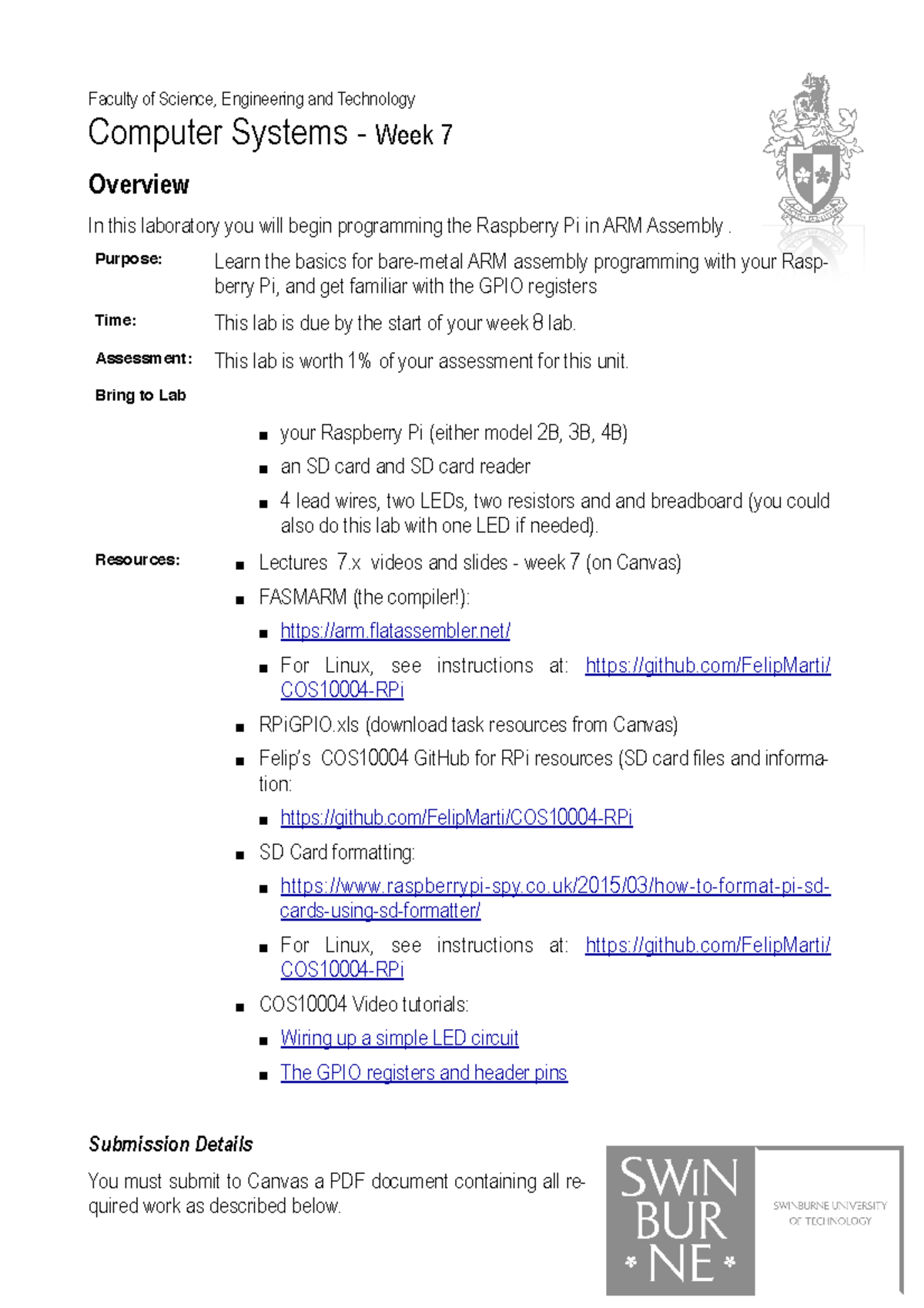 Week7 Lab - Computer system lab that might help you :)) - Faculty of ...