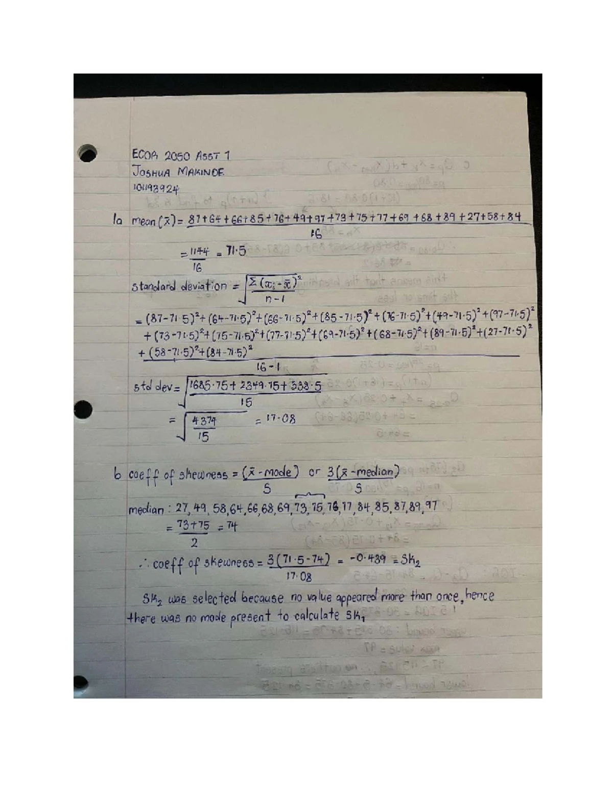 S25 - ECOR 2050 - Probability and Statistics Assignment 2 - Studocu