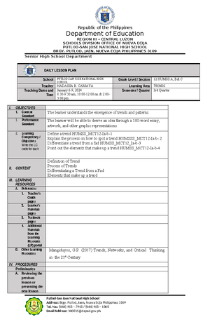 Final DEMO DLP 1 - Detailed Lesson Plan in English 5 I. Objectives At ...