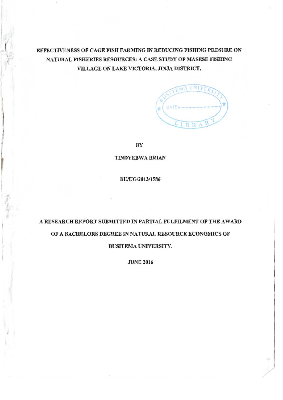 Effectiveness of Cage Fish Farming in Reducing Fishing Pressure: A Case ...