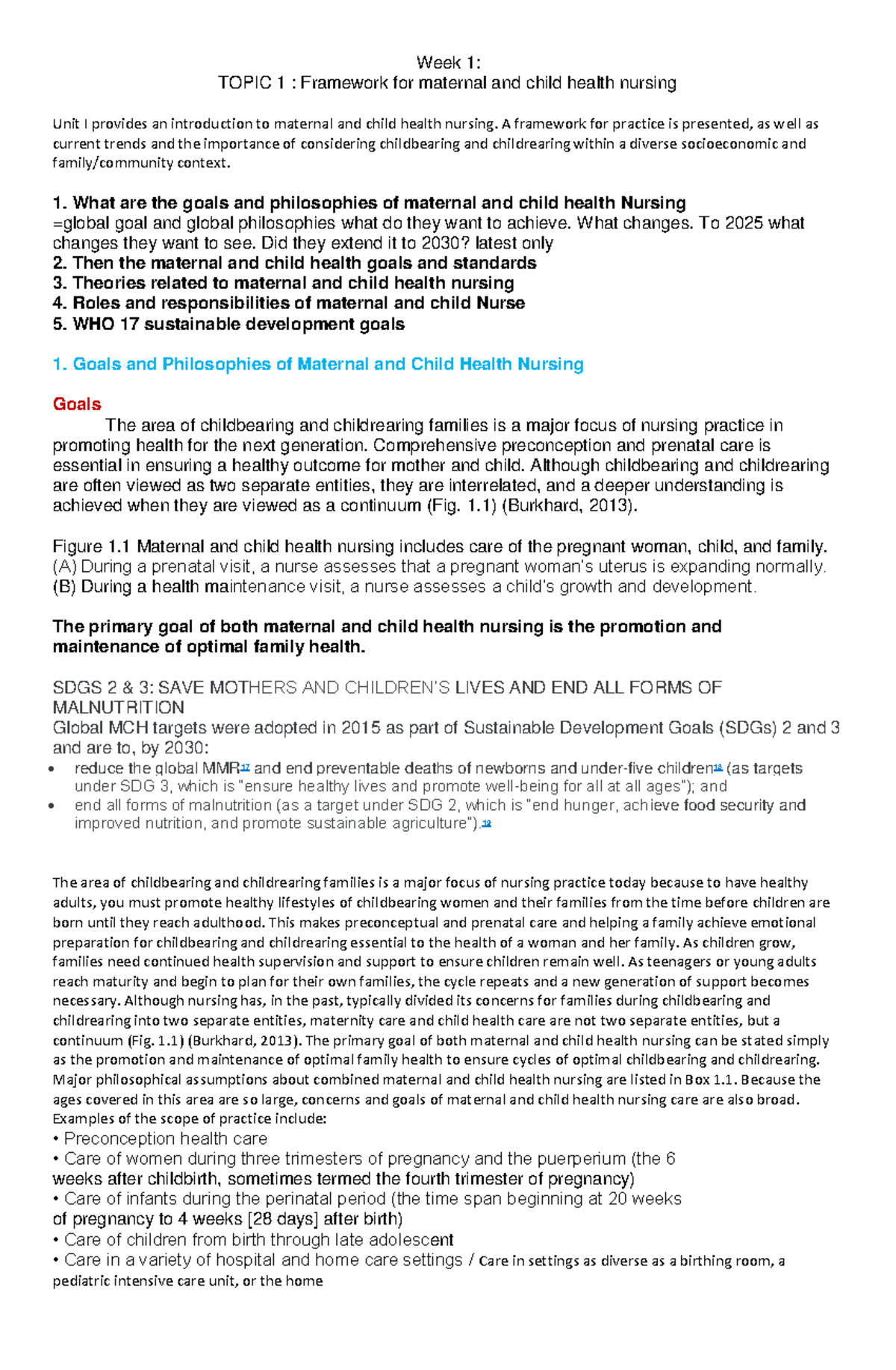 MCH 101 - Topic 1: Framework for Maternal and Child Health Nursing ...