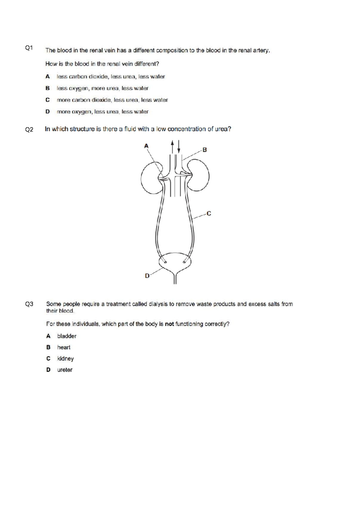 Topic 13 Excretion: Structured Questions & Answers (Q1-Q13) - Studocu