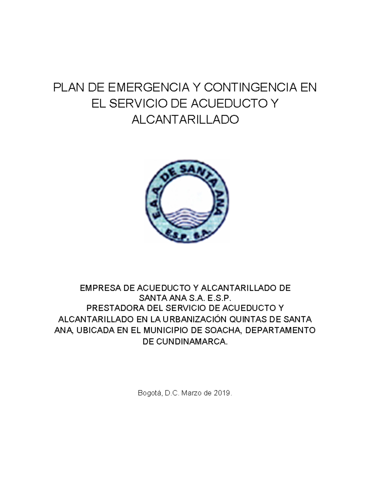 Plan de Contingencia y Emergencia 2019 1 - PLAN DE EMERGENCIA Y ...
