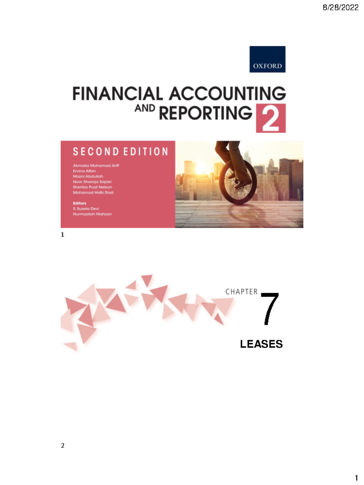 Chapter 7: Leases in Financial Accounting and Reporting 2 - Studocu