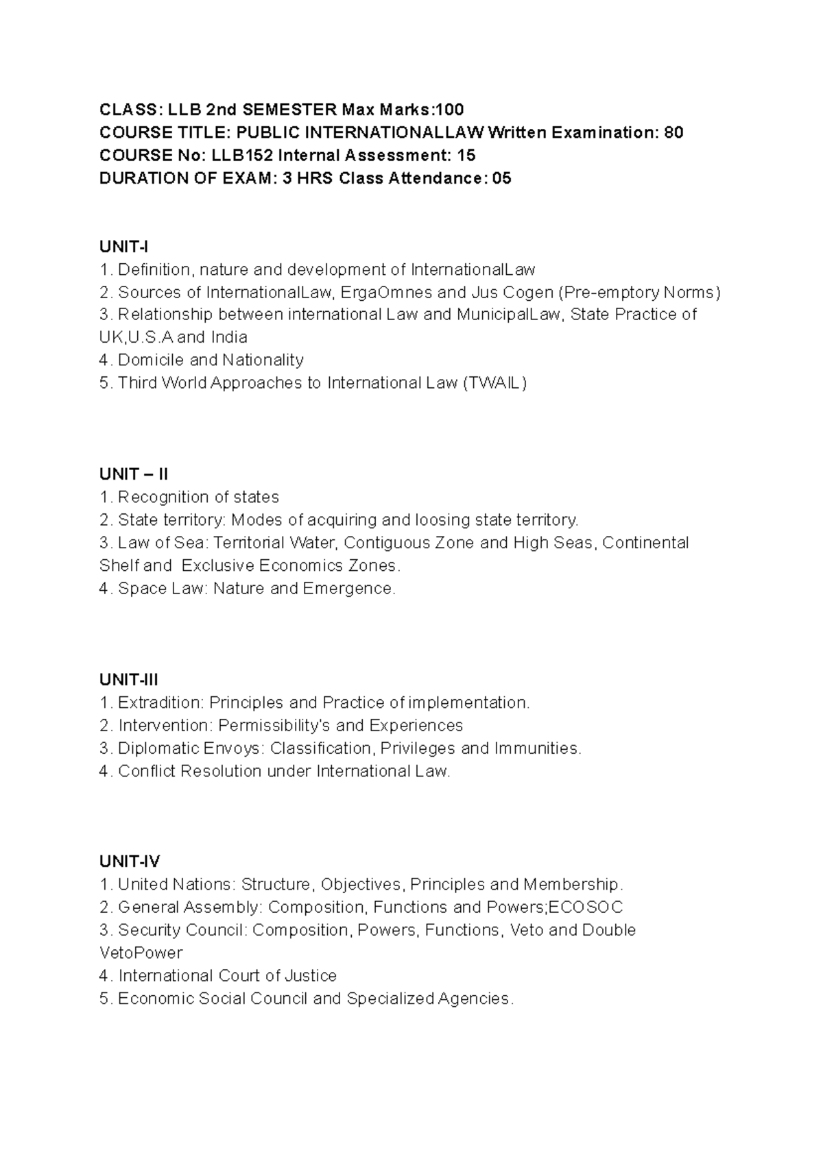 PIL - Public International Law Notes for LLB 2nd Semester - Studocu