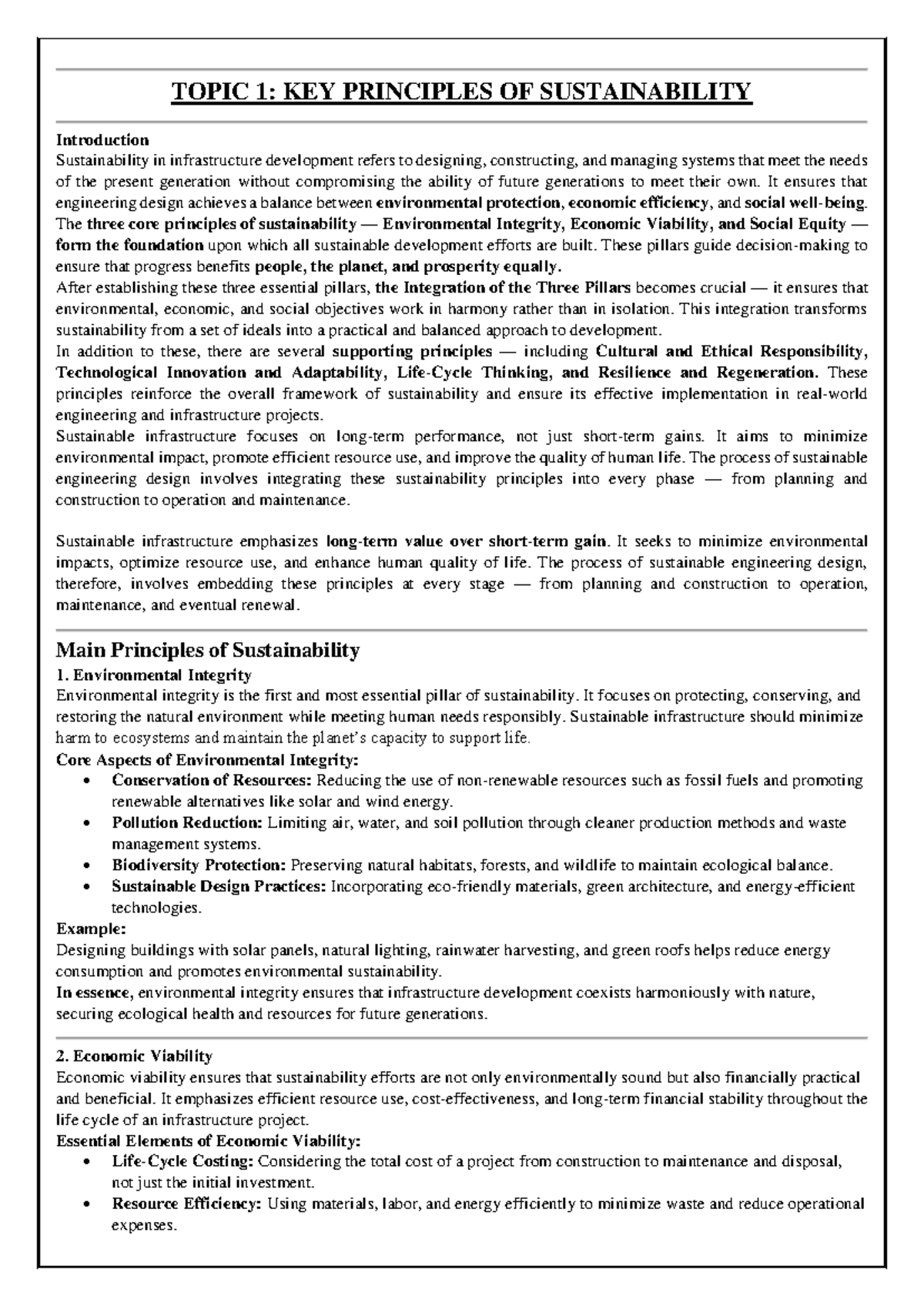 SUSTAINABILITY 1 2 5: Key Principles and Implementation in ...