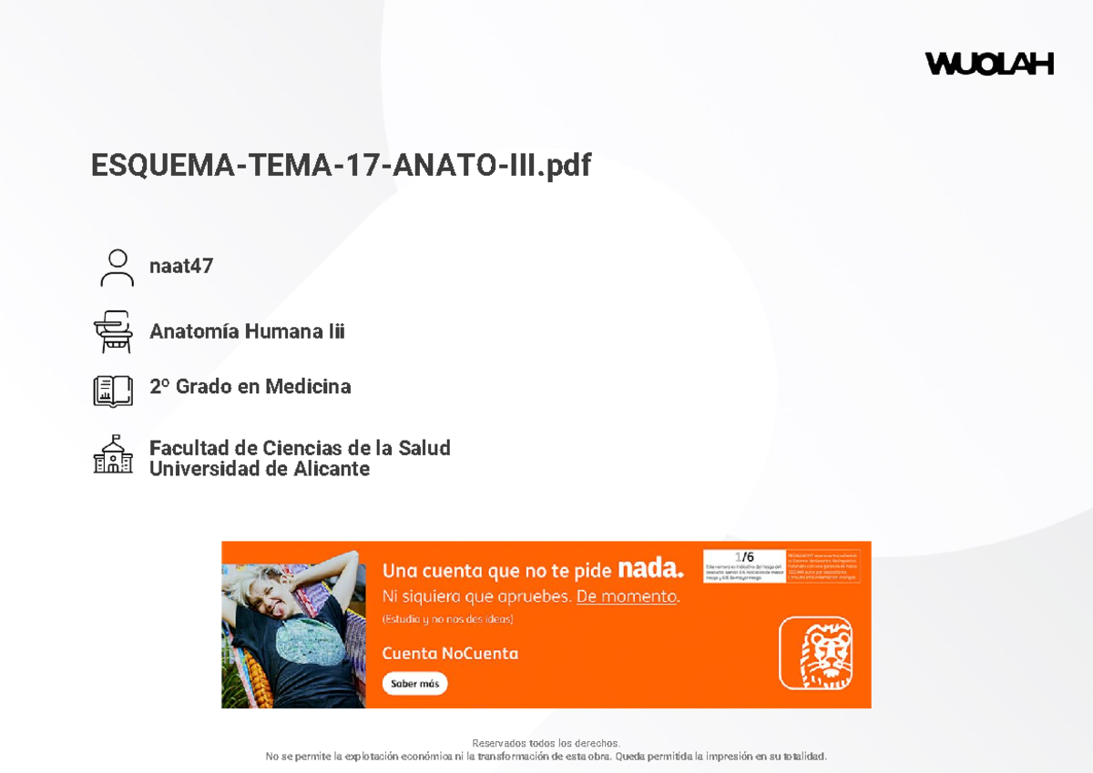 Anatomía Humana III - Esquema TEMA 17 (naat47) - Studocu