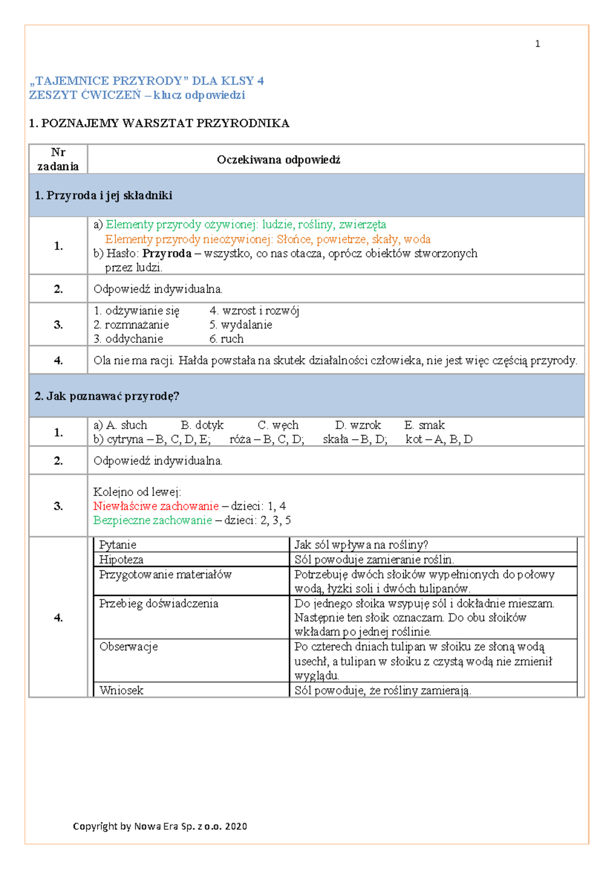 Zeszyt ćwiczeń Przyroda Klasa 4 Odpowiedzi www.studocu.com