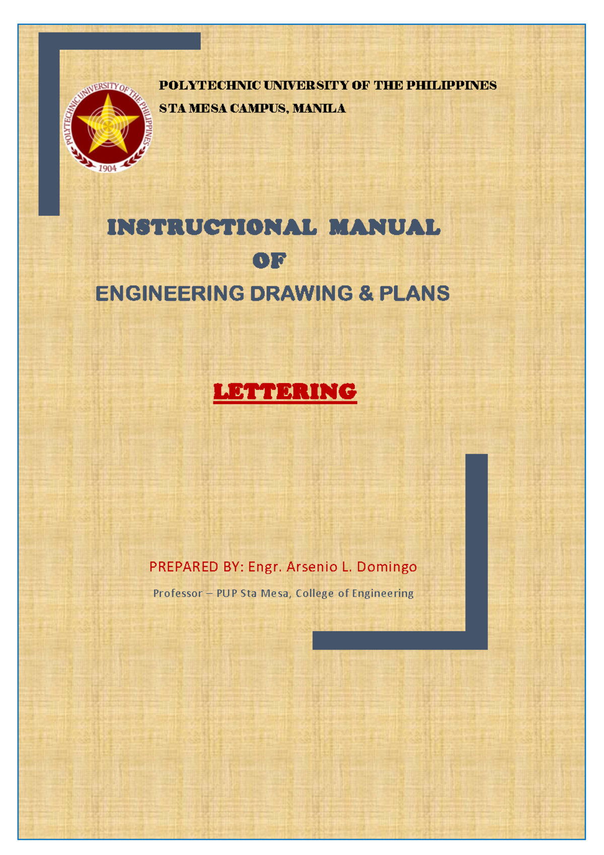 ENGG 101: Instructional Manual on Lettering for Engineering Drawing ...