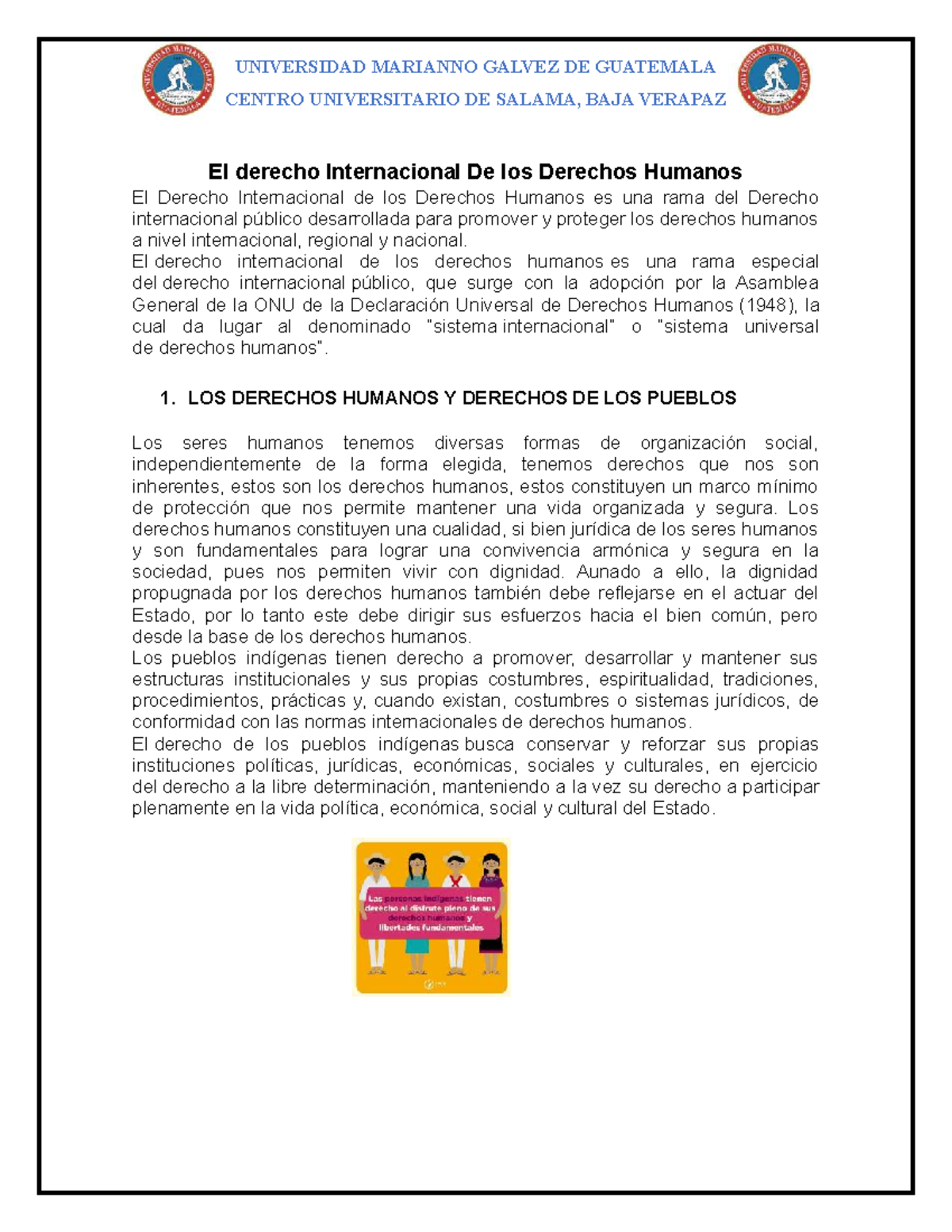 Derecho Internacional de los Derechos Humanos - UMG 2023 - Studocu