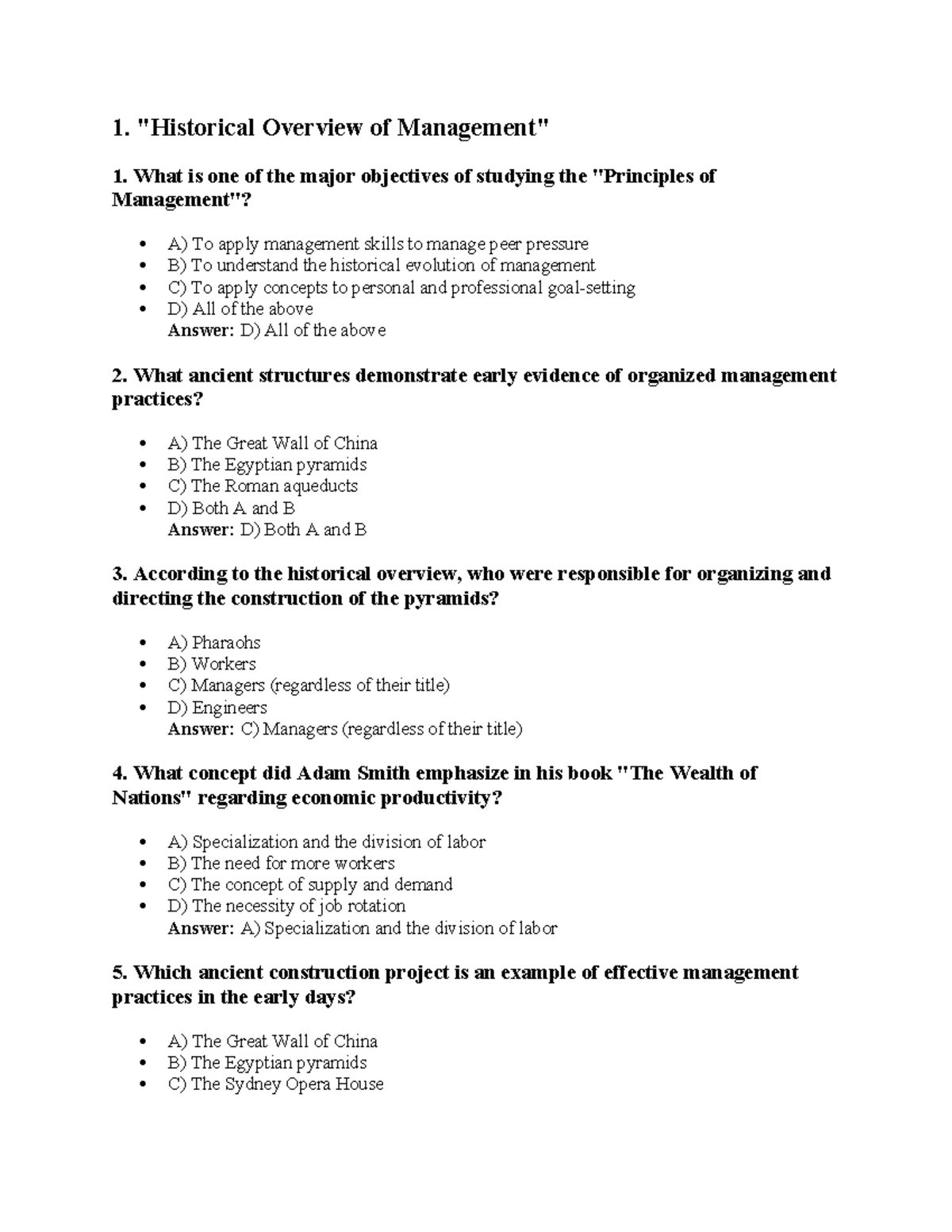 1 9 lecture notes on management principles and historical context - Studocu