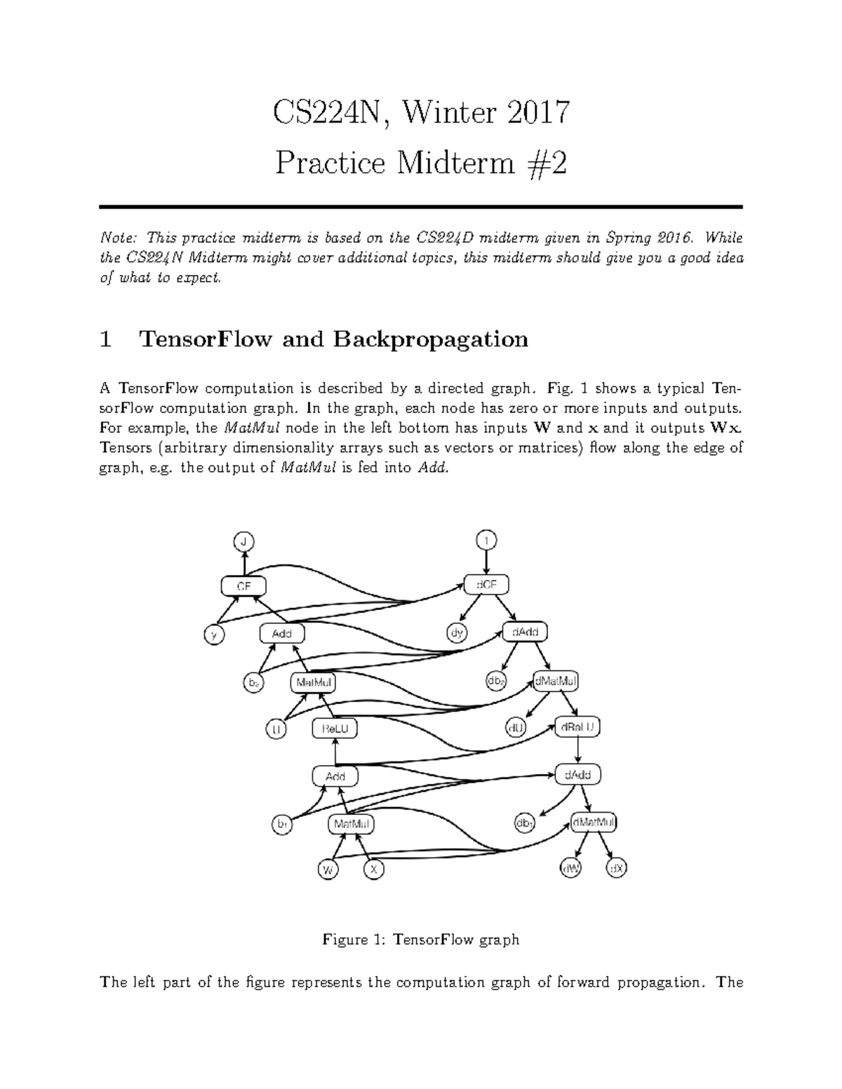 Exam 1 2018, questions and answers - CS224N, Winter 2017 Practice ...