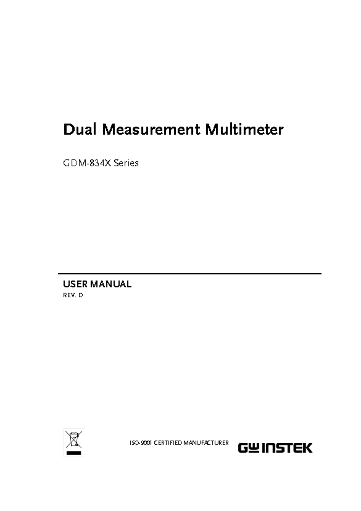 GDM-8342 Dual Measurement Multimeter User Manual EN Rev D - Studocu