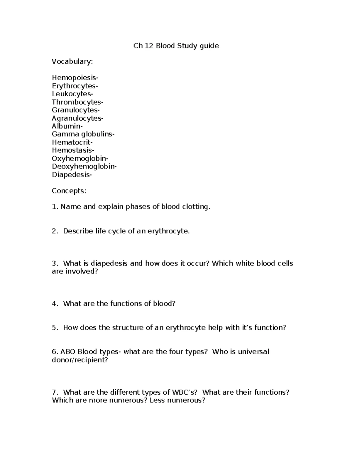 Nervous System Study Guide: Key Concepts and Functions - Studocu