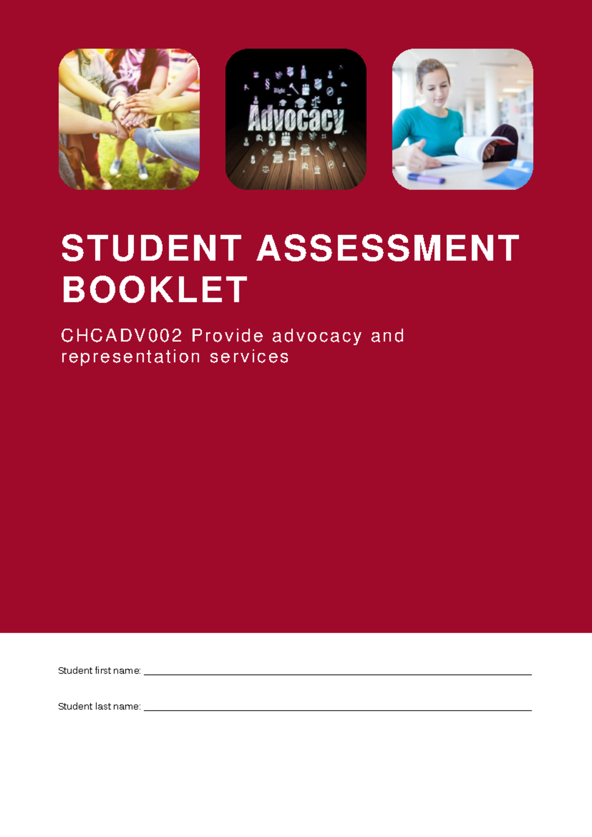 Chcadv 002 Student Theory Assessment Booklet - STUDENT ASSESSMENT ...