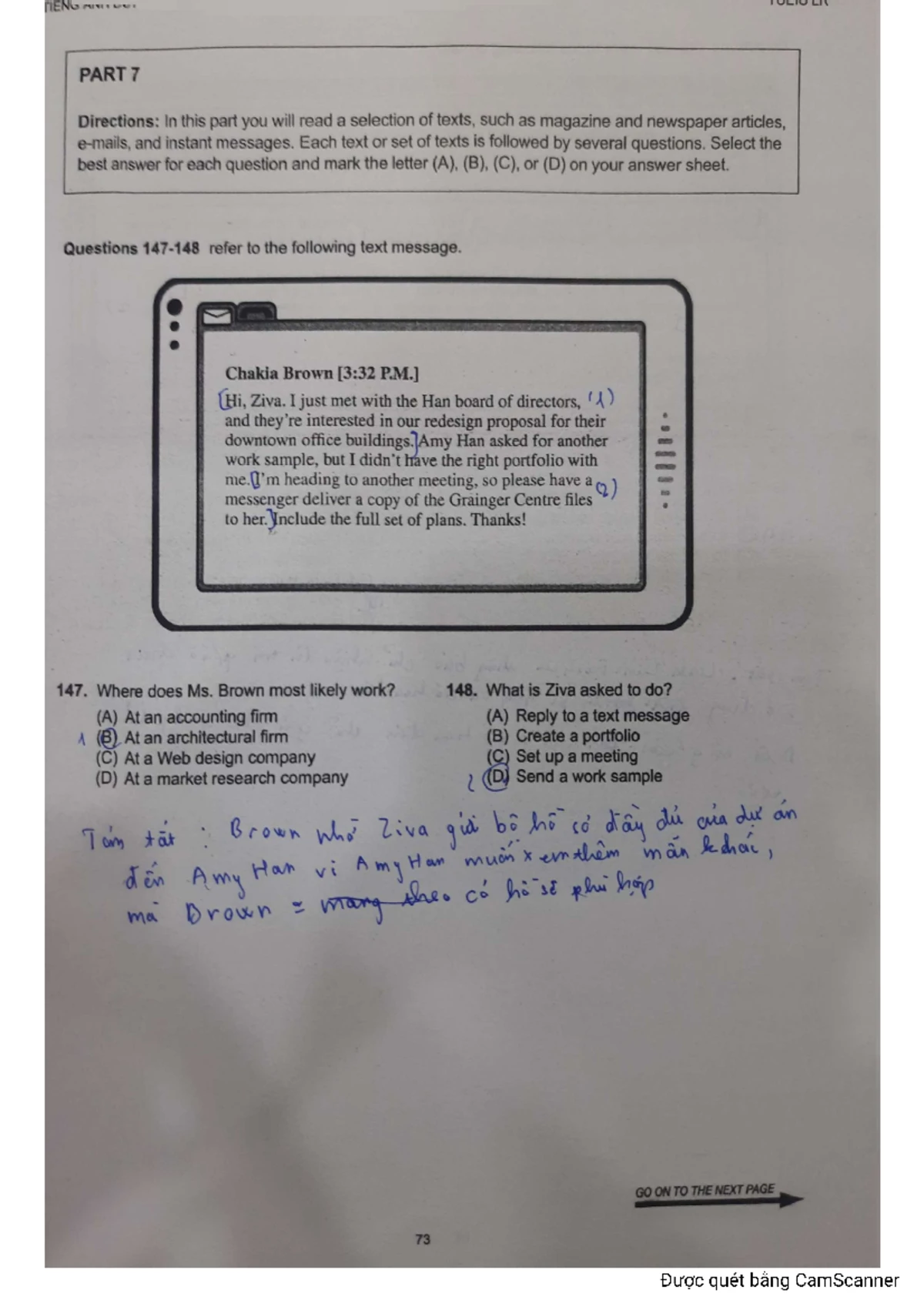 Reading Test 2: Comprehension Questions 147-164 for ESL Students - Studocu