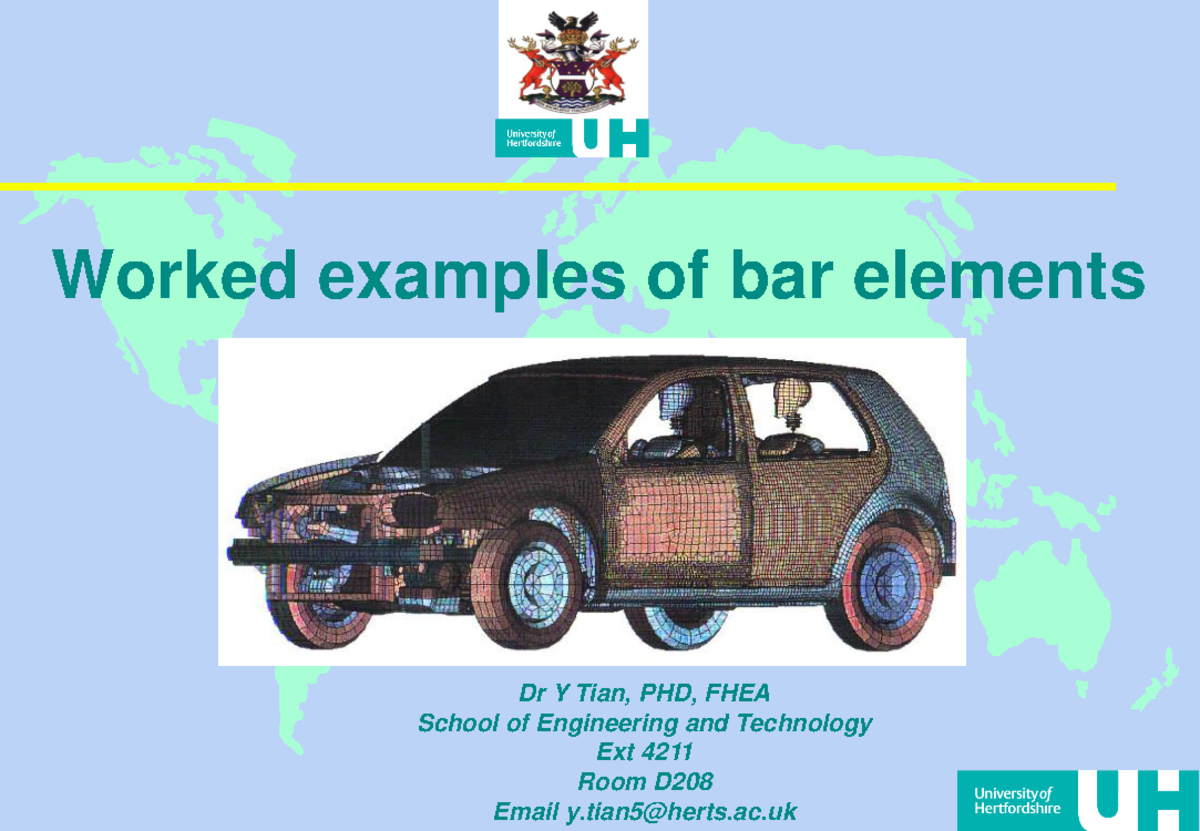 FEA2 Worked Examples of Bar Elements: Detailed Analysis and Solutions ...
