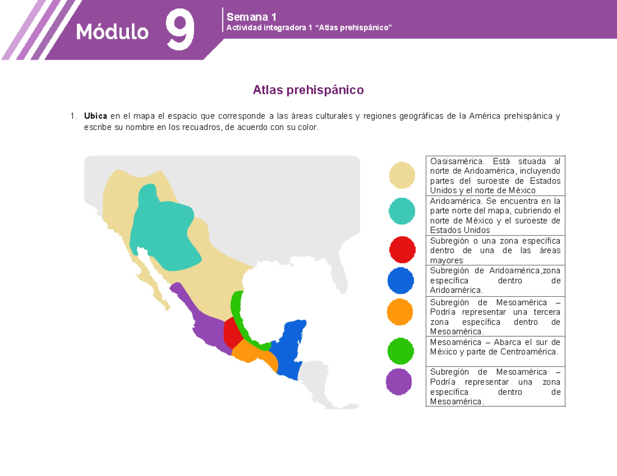 Actividad Integradora 1: Atlas Prehispánico en M09S1AI1 - Studocu