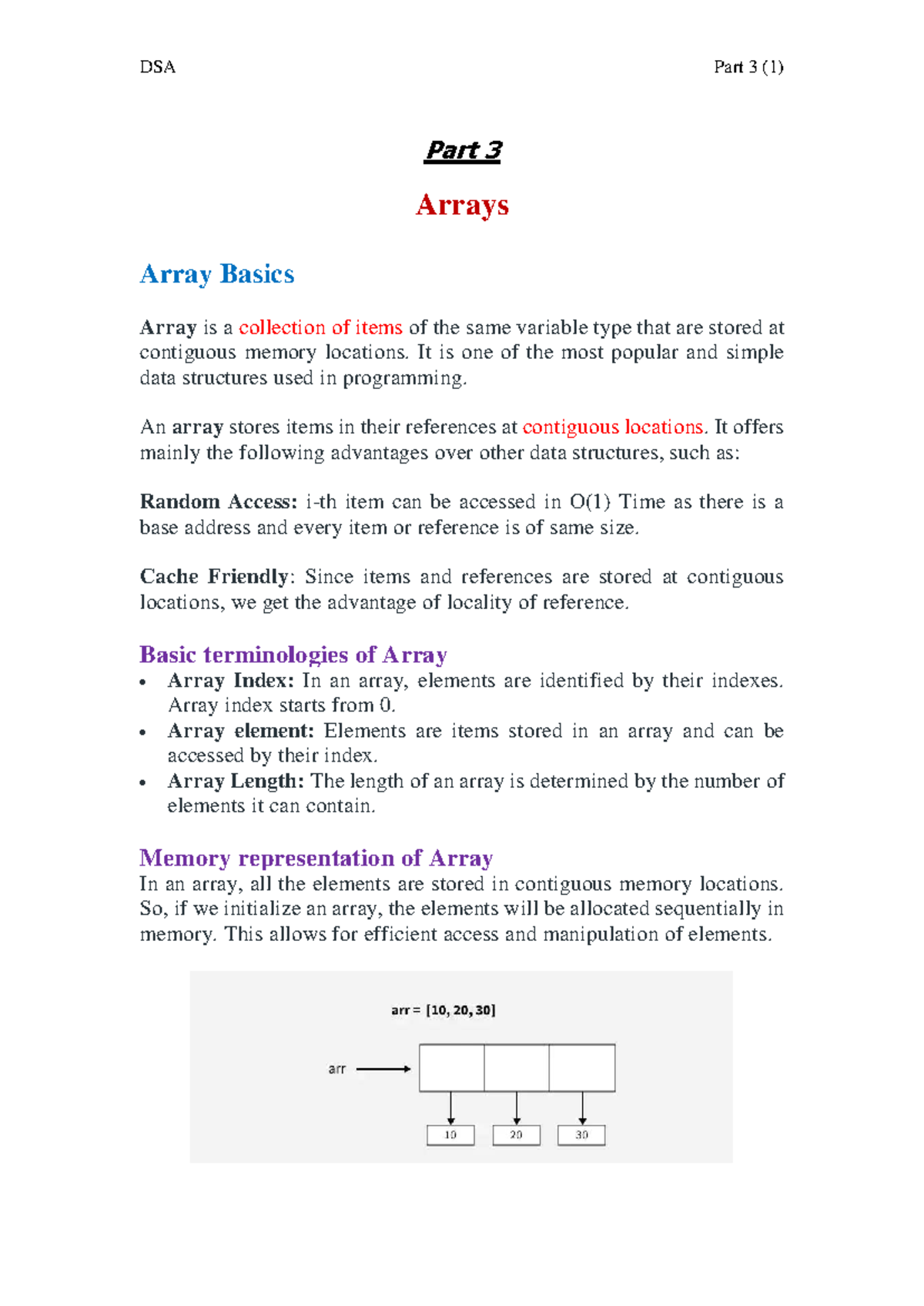 DSA 101: Understanding Arrays - Basics, Types, and Operations - Studocu