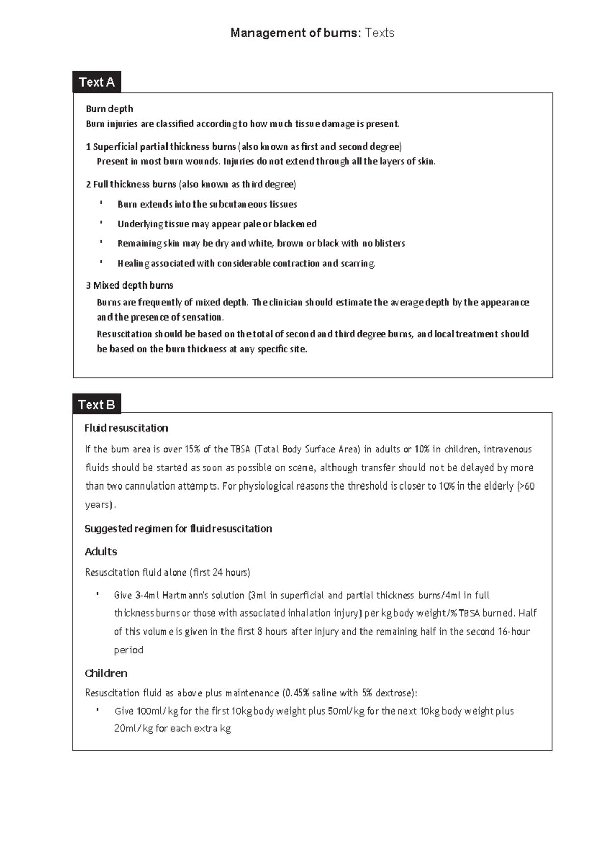 Management of Burns: Key Concepts and Guidelines (CP 24) - Studocu