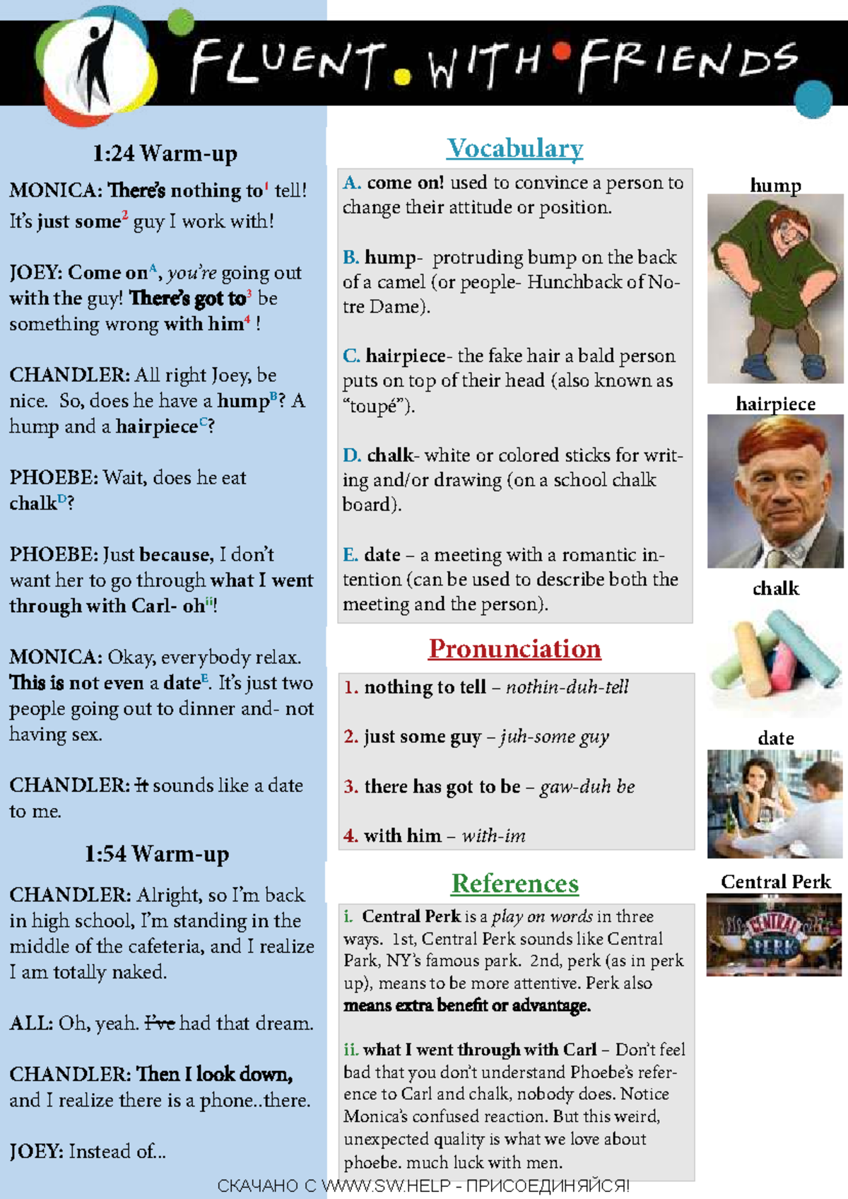 2. s01e01 Warm-Up Power Lesson - References Pronunciation A. come on ...