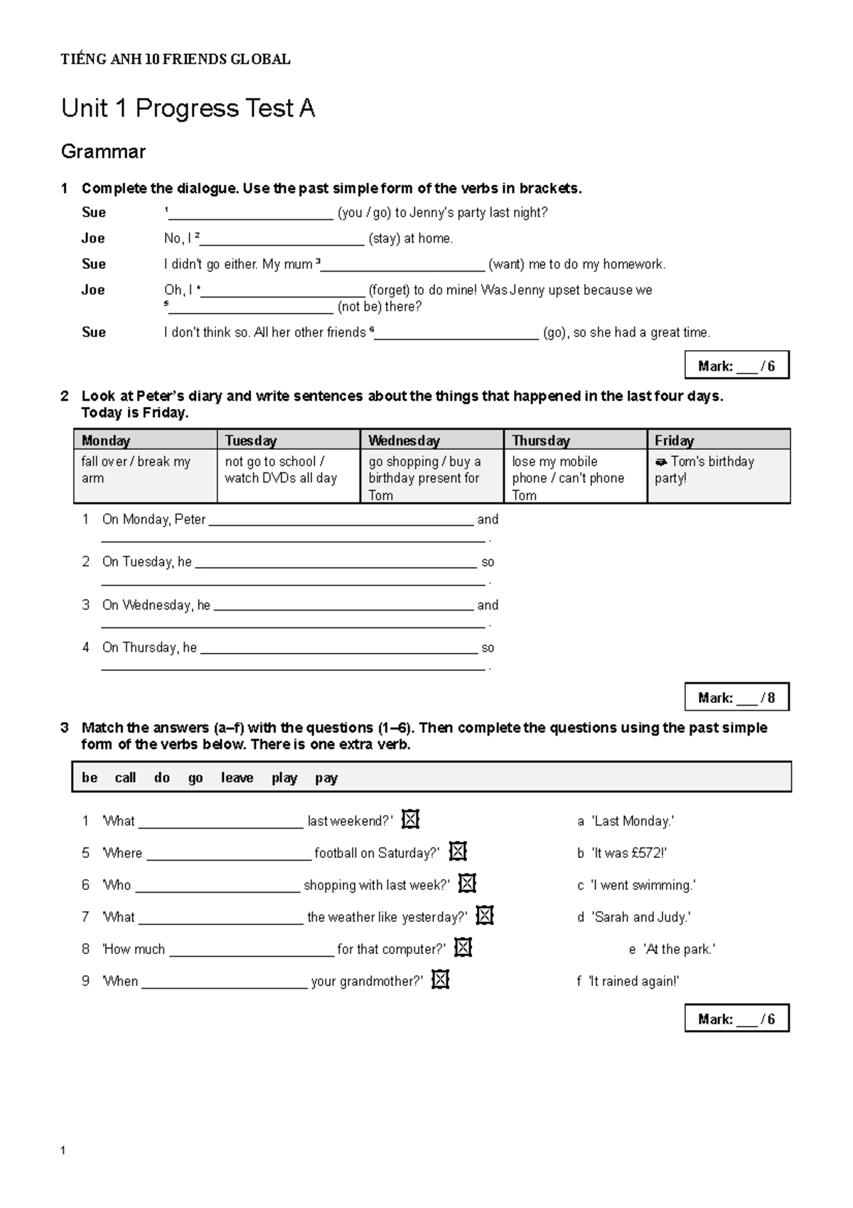 Unit 1 Progress Test A - Assessing Learning Outcomes - Studocu