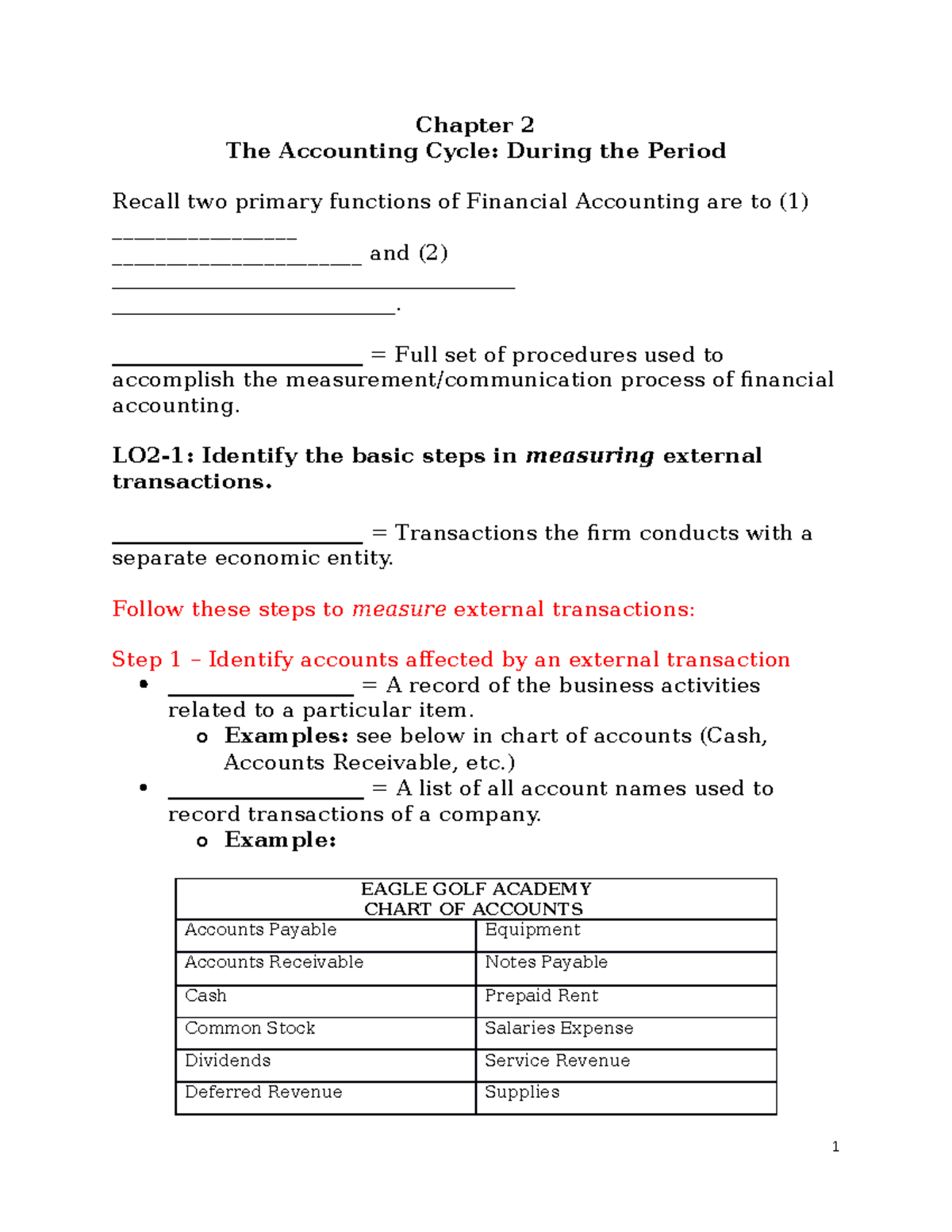 Chapter 2 Financial Accounting Lecture Notes: The Accounting Cycle ...