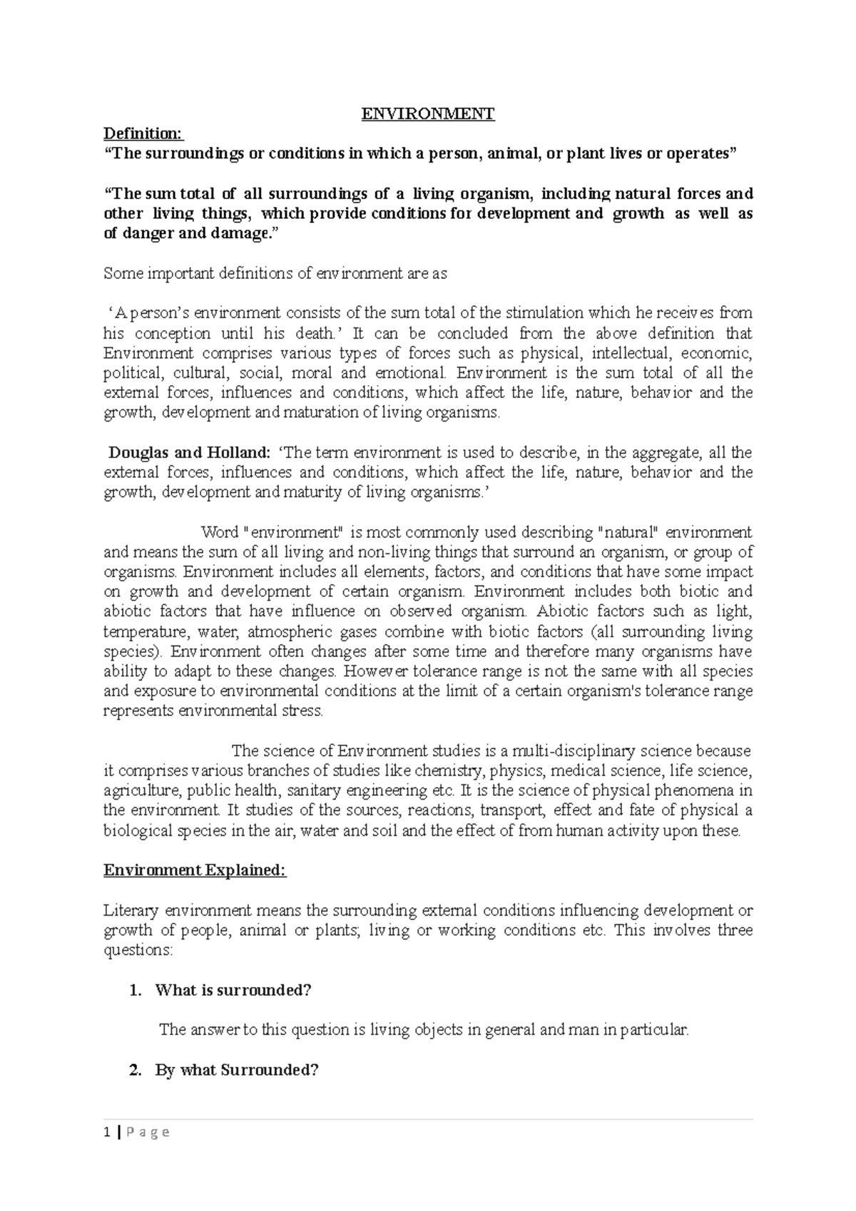 EM Notes: Unit 1 - Environment Management and Sustainable Development ...