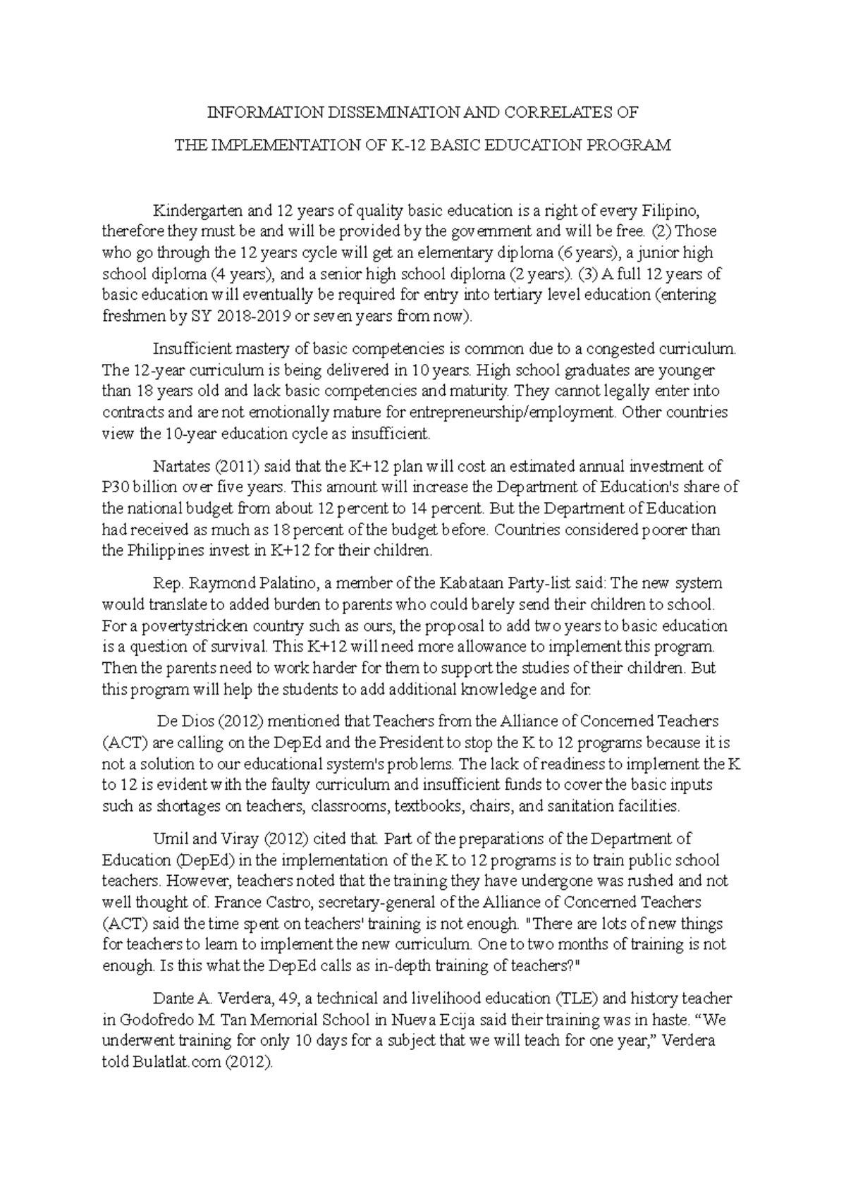 RRL - Review related literature - INFORMATION DISSEMINATION AND ...