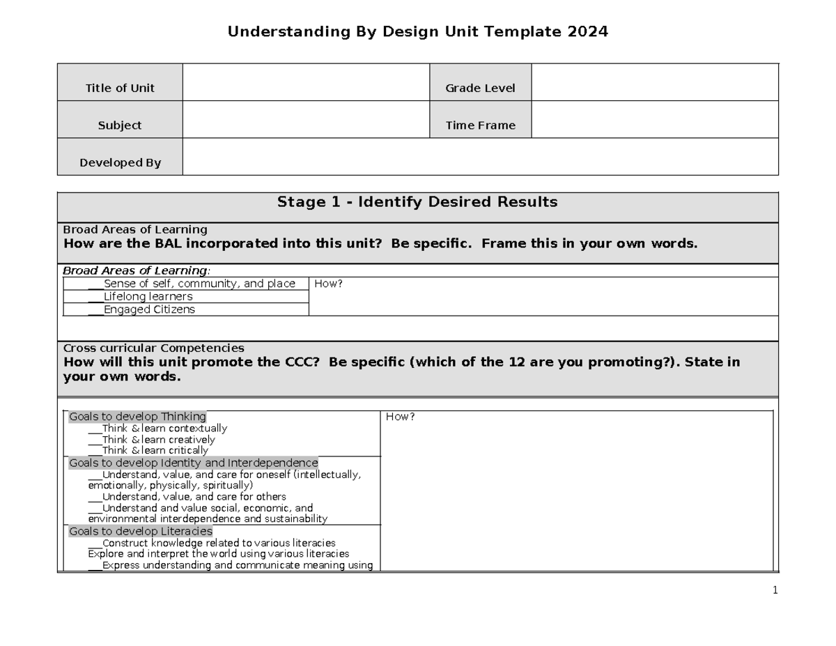 Understanding Design Unit Template 2024: A Comprehensive Guide - Studocu