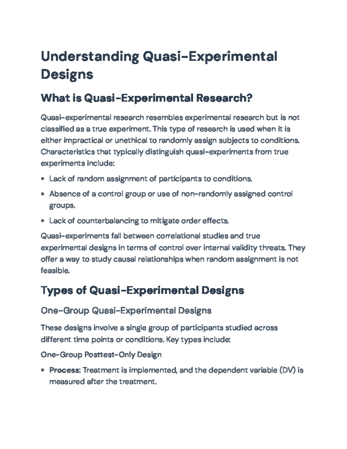 Quasi-Experimental Research Designs: Key Concepts & Methods Overview ...