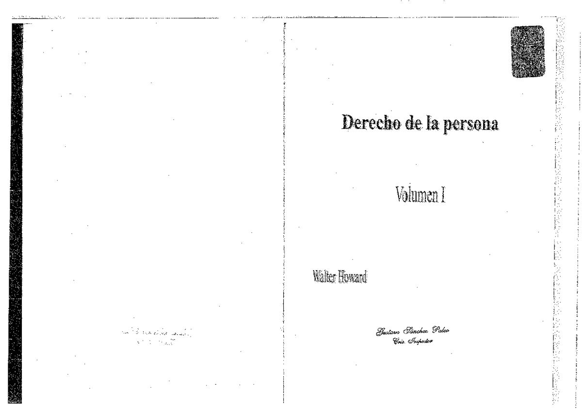 Derecho de la Persona: Howard - Volumen 1 Estudio de Personas - Document Preview