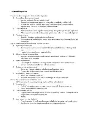 Evidence-Based Practice - Study Notes & Assignments - Studocu