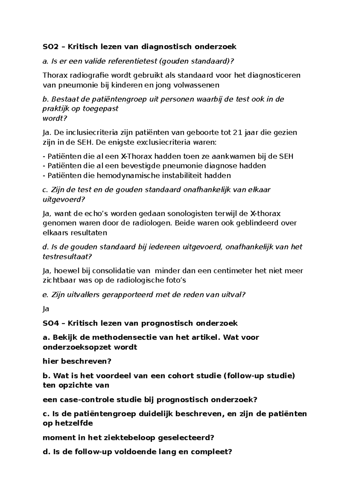 ZSO AWV3 - Kritisch Lezen van Diagnostisch Onderzoek en Prognostisch ...