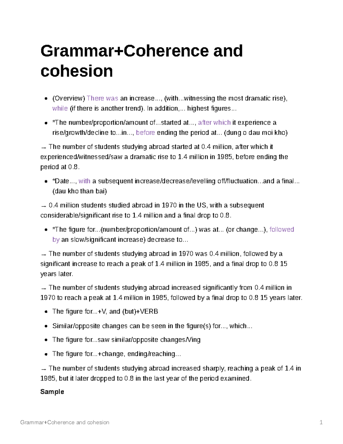 Grammar Coherence and cohesion - Grammar+Coherence and cohesion 1 ...