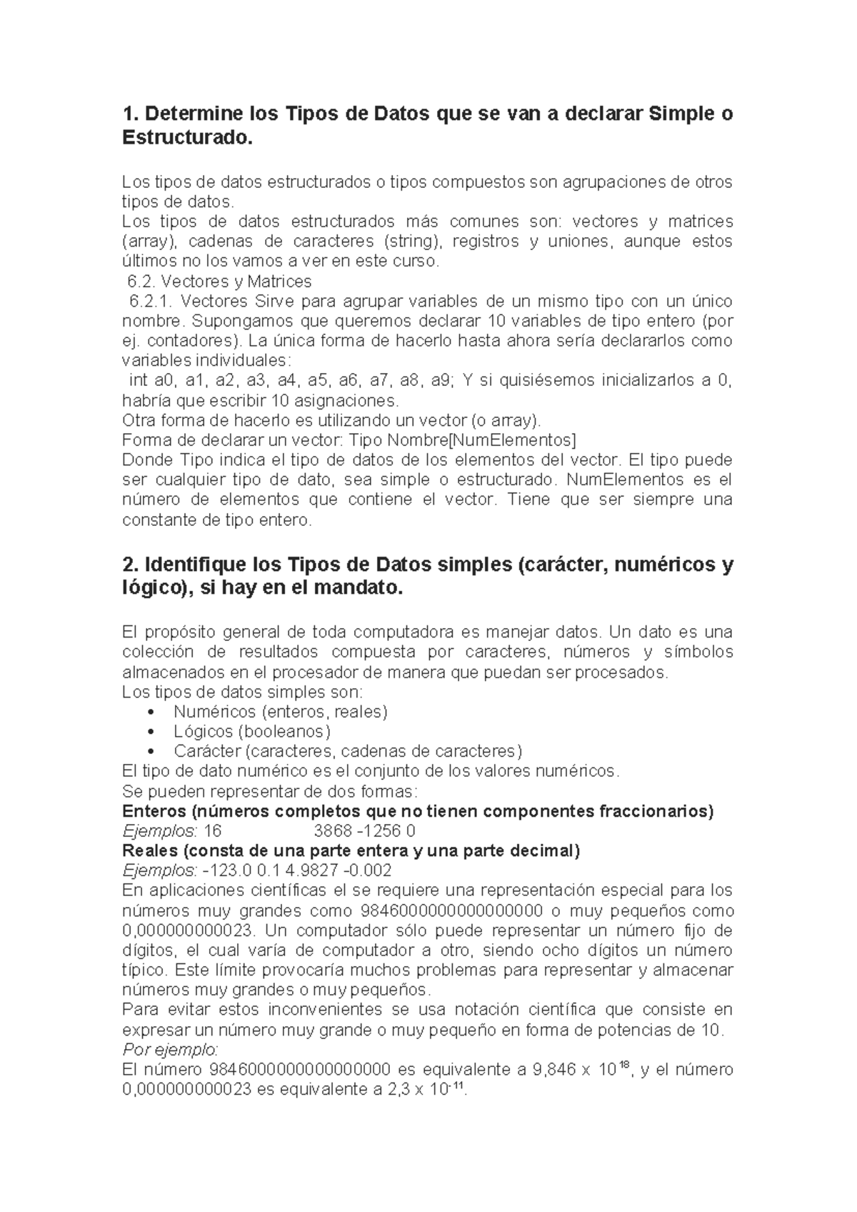 Unidad 1: Tipos de Datos Simples y Estructurados en Programación - Studocu
