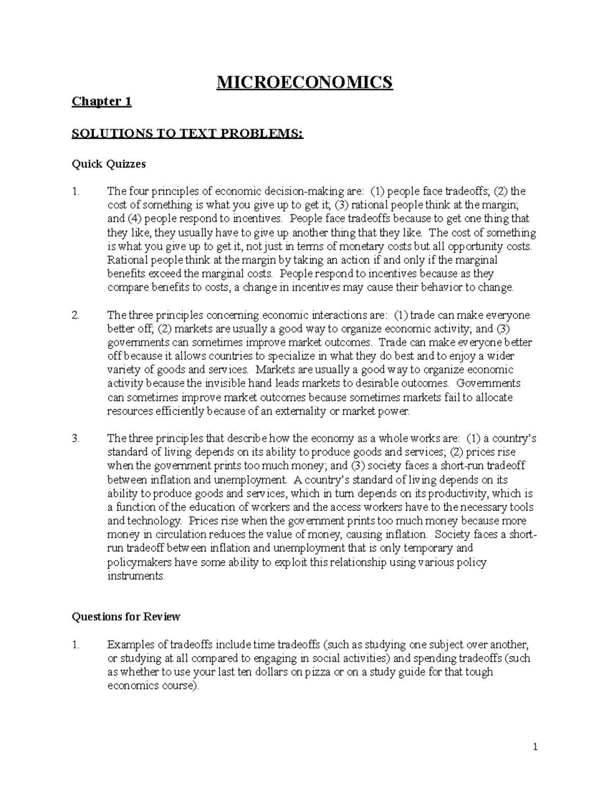 Solutions - detail - MICROECONOMICS Chapter 1 SOLUTIONS TO TEXT ...