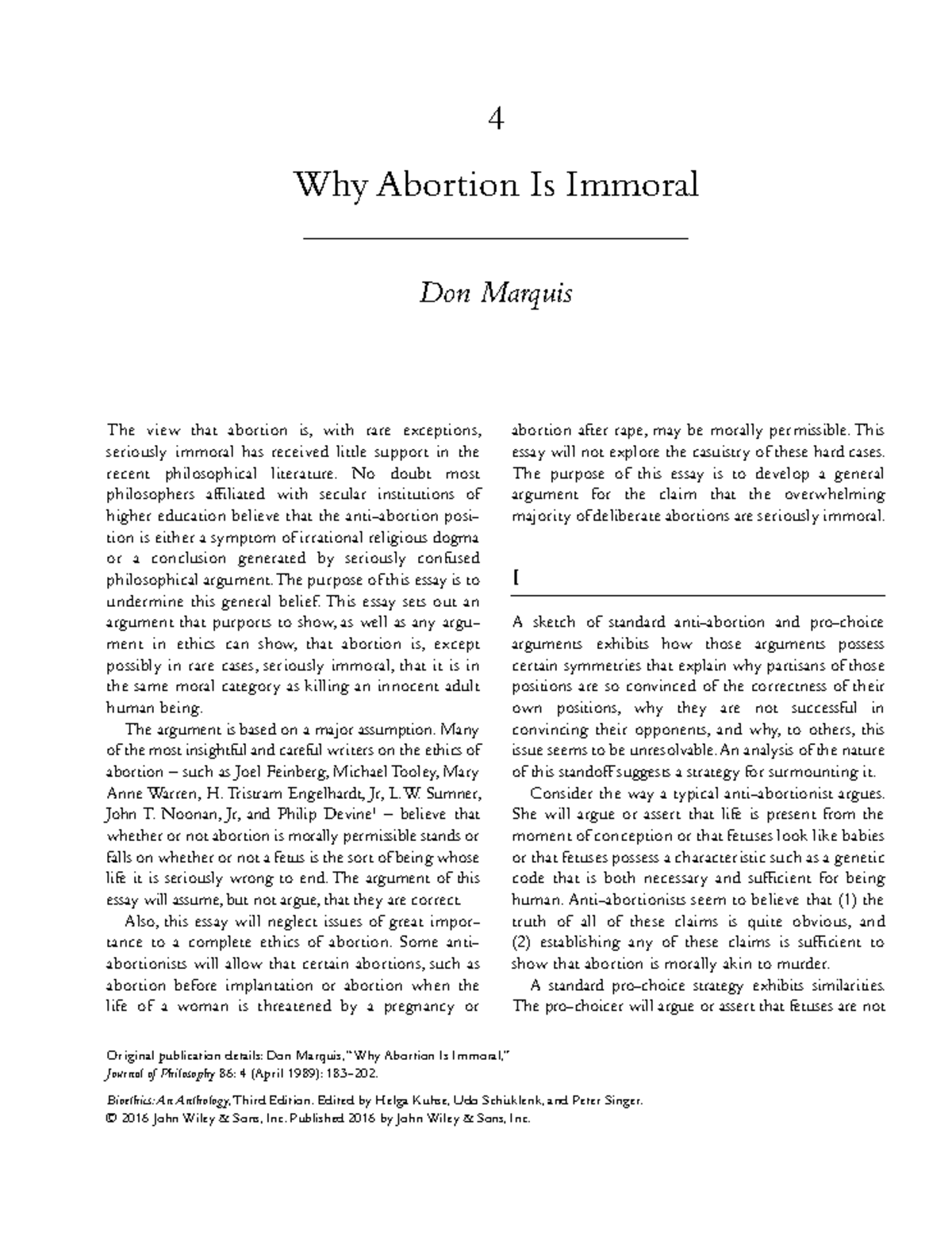 Final Exam Essay on Abortion Ethics in Bioethics (PHIL 320) - Studocu