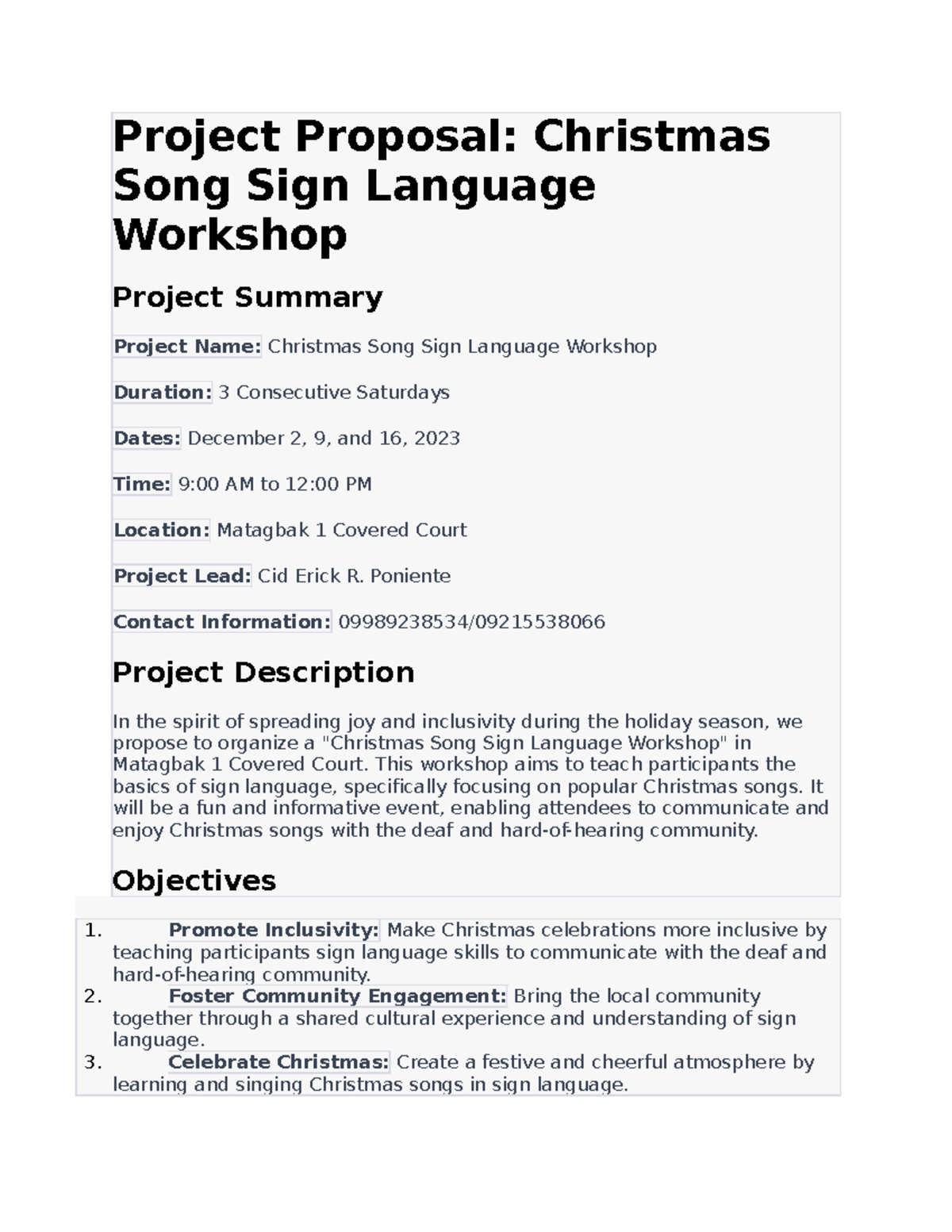 Christmas Song Sign Language Workshop Proposal: Inclusive Holiday Fun ...