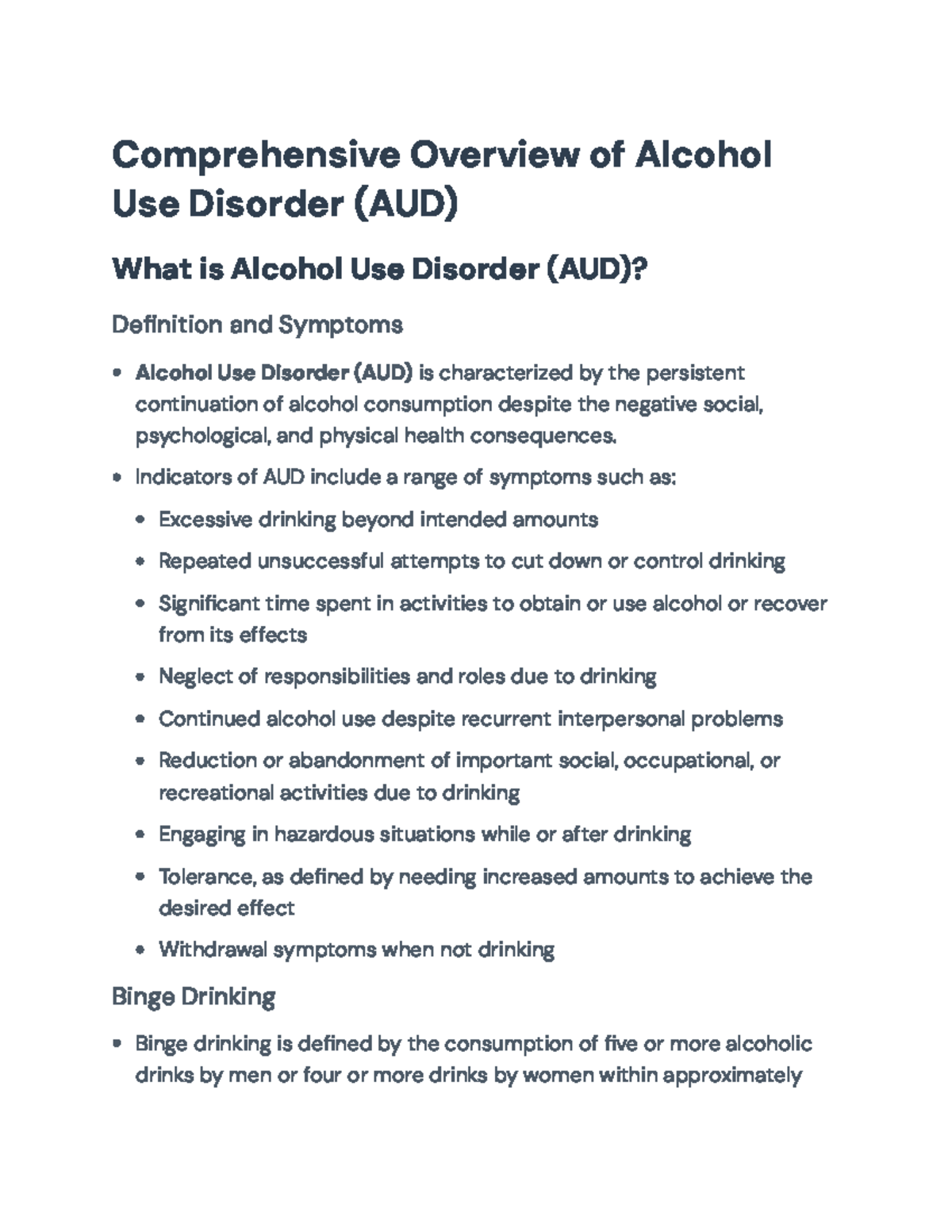 Comprehensive Guide on Alcohol Use Disorder (AUD) and Its Management ...