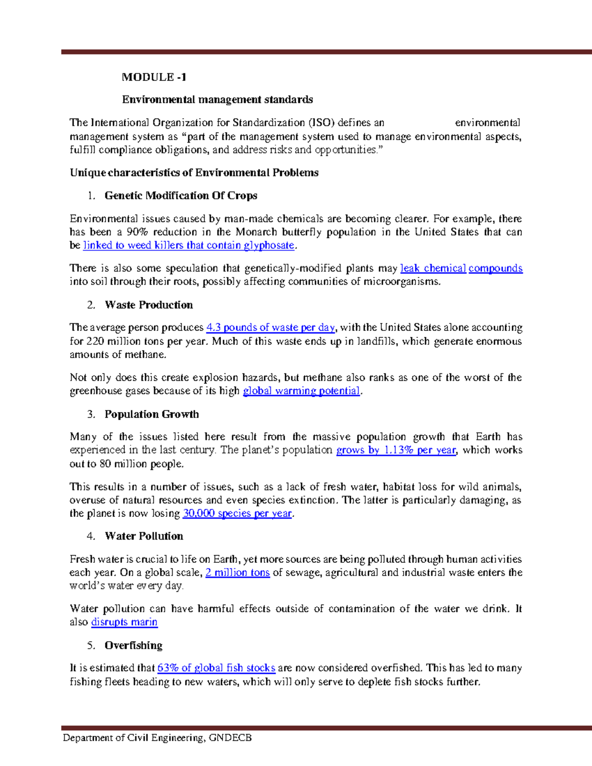 EPM 101: Final Exam Notes on Environmental Management Issues - Studocu