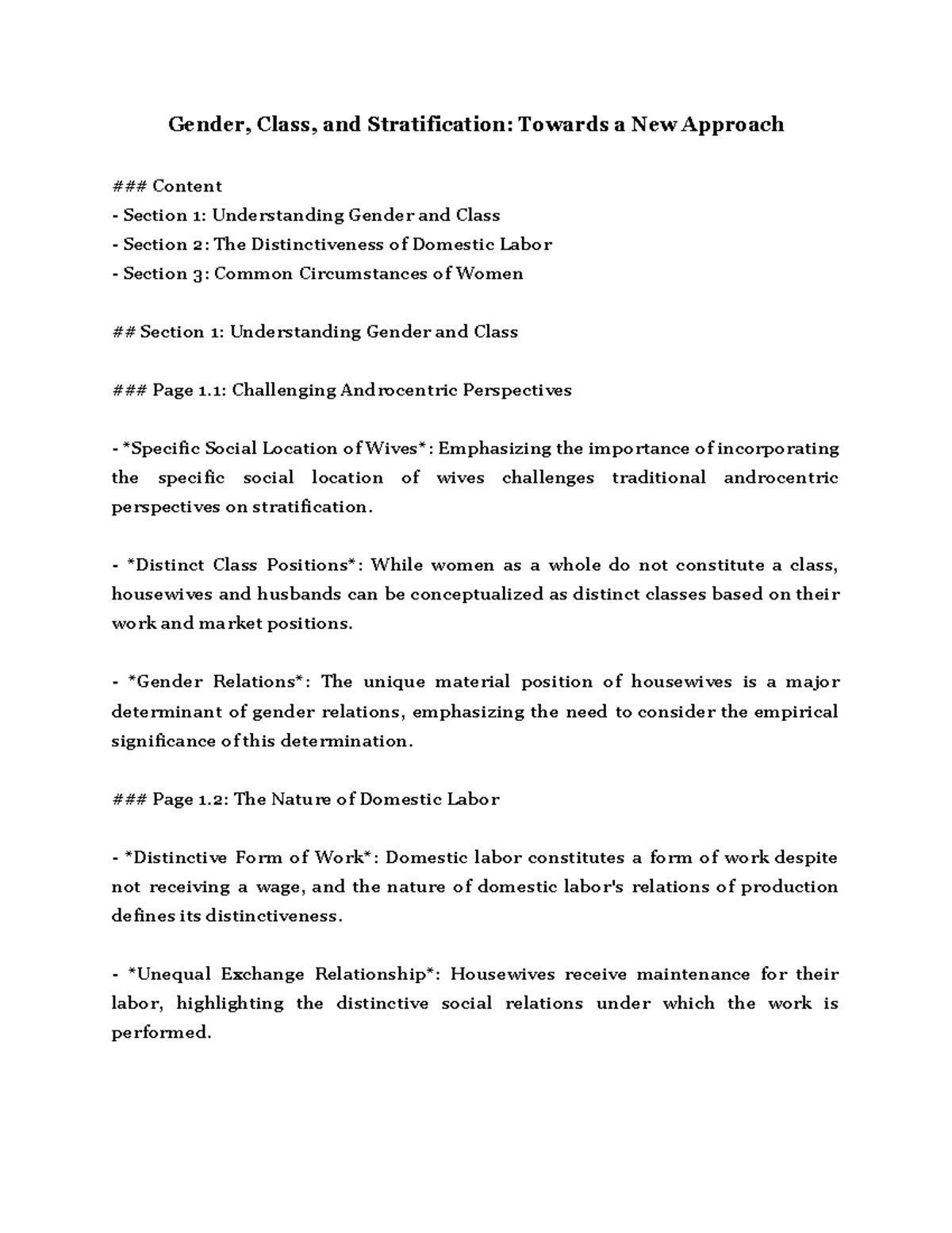 Walby SY Gender, Class & Stratification: A New Analytical Approach ...