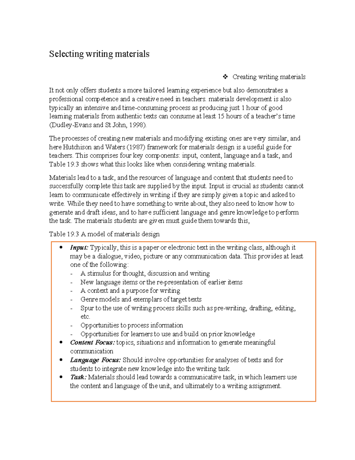 Creating Effective Writing Materials: A Guide for Teachers - Studocu